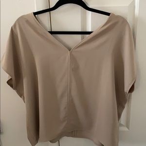 Vneck front and back beautiful tan work top